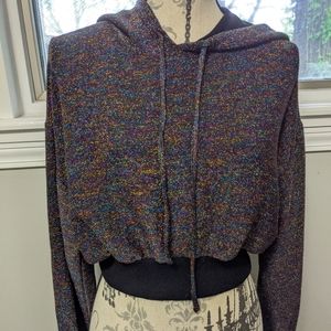 Size Medium Cropped Hoodie with Colorful Design